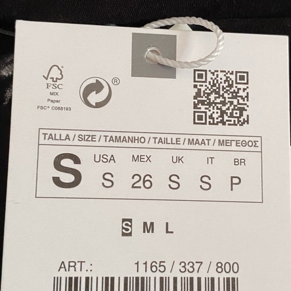 NWT. Zara Black Asymmetric Tied Top. Size S. - Picture 8 of 10